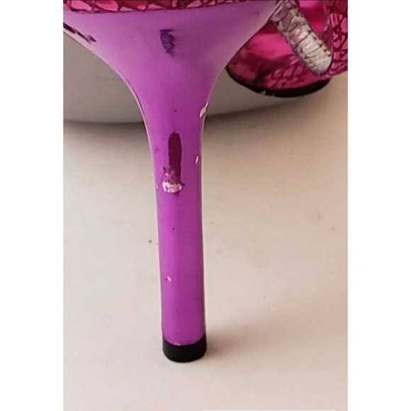 Guess Hopeful Strappy Metallic Stiletto Heels Pink Size 8.5 - Picture 4 of 5